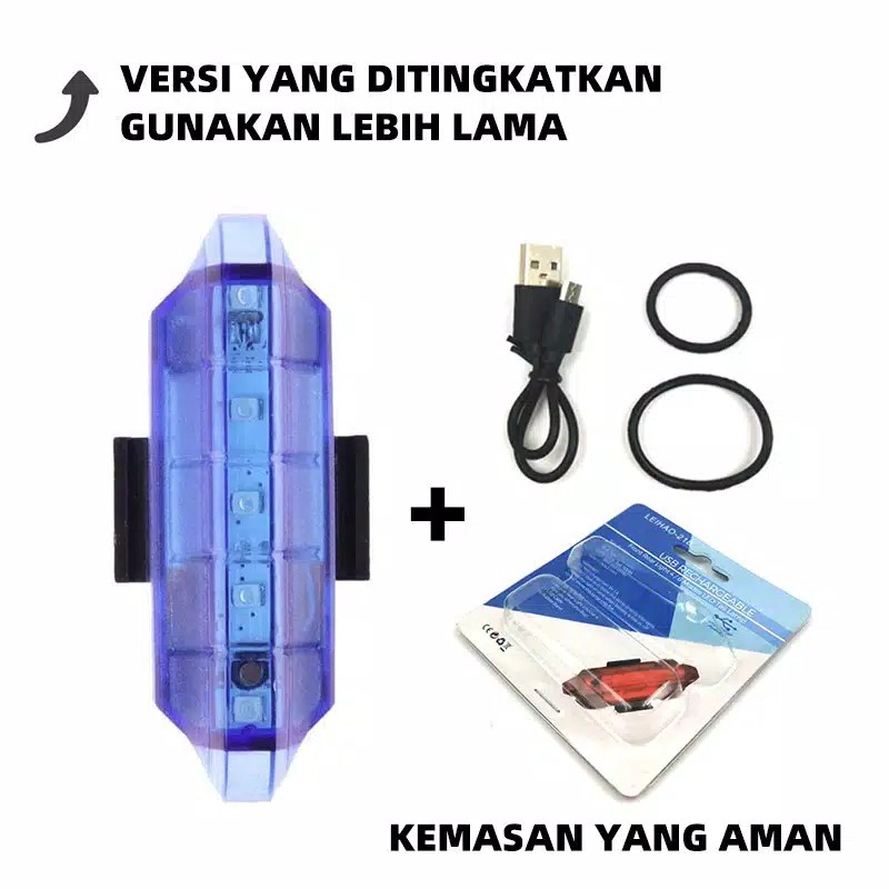 SUPER ONLINE  Lampu Led Belakang Sepeda LED USB Rechargeable Anti Air