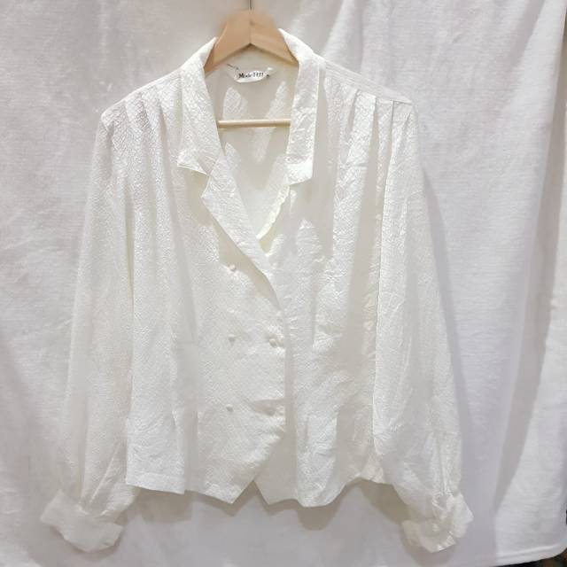 KEMEJA WANITA KOREA BLOUSE PUTIH LENGAN PANJANG