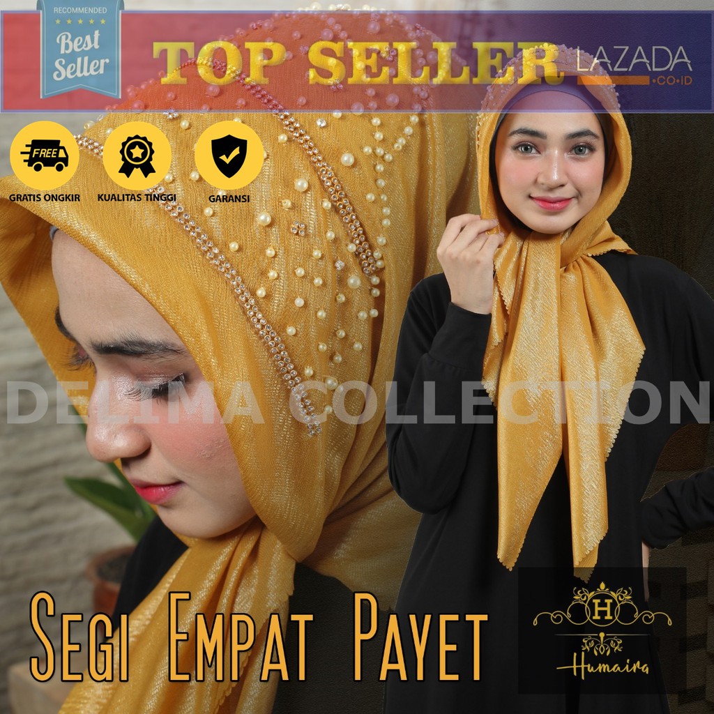 Hijab Segiempat Payet Pesta Mewah / kerudung segi empat payet PESTA sinar glamour TERBARU