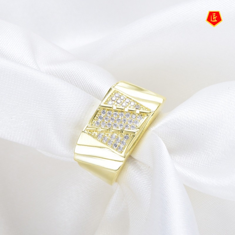 [Ready Stock]Simple 18K Gold Diamond Couple Ring