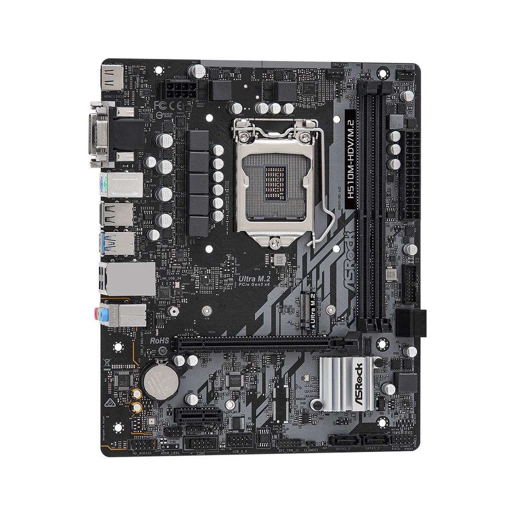 ASROCK MOTHERBOARD Intel Gen H510 mATX H510M-HDV/M.2