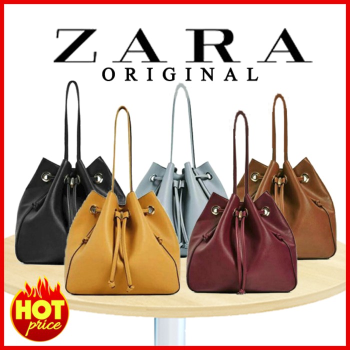 Tas Zara Serut Original - Biru Muda