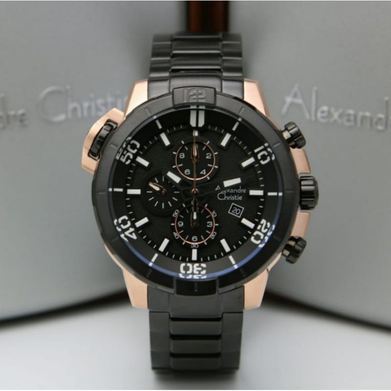 ALEXANDRE CHRISTIE AC 6554 ROSEGOLD BLACK AC6554 PRIA ORIGINAL