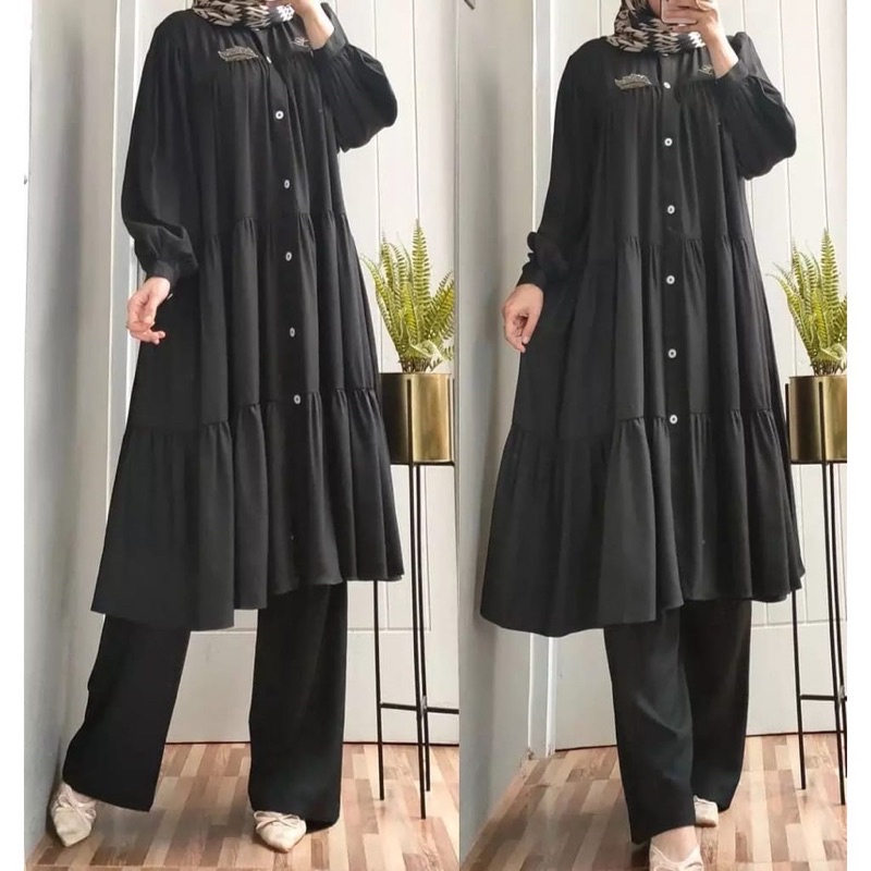 (MSB) ONE SET RUFUZA OVERSIZE RUFFLE DAILY BUSUI TUNIK SET WOLFIS