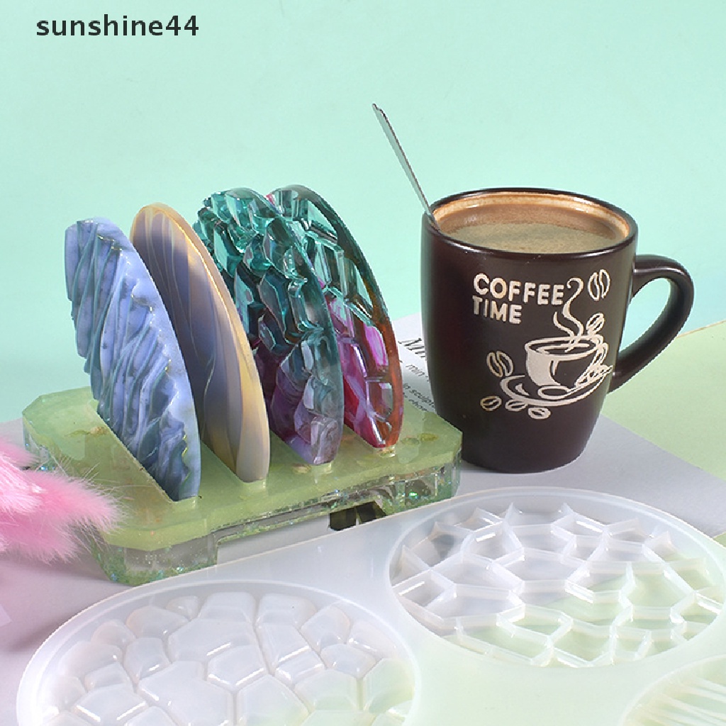 Sunshine Cetakan Resin Epoxy DIY Bentuk Gelombang Asimetris Bahan Silikon Untuk Dekorasi