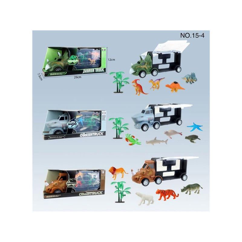 Mainan Carrier truck animal Dino hiu / mobil truk
