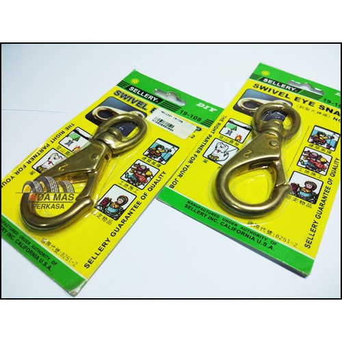 RM SWIVEL EYE SNAP NO 2 KUNINGAN SELLERY HOOK GANTUNGAN KAITAN SERBAGUNA
