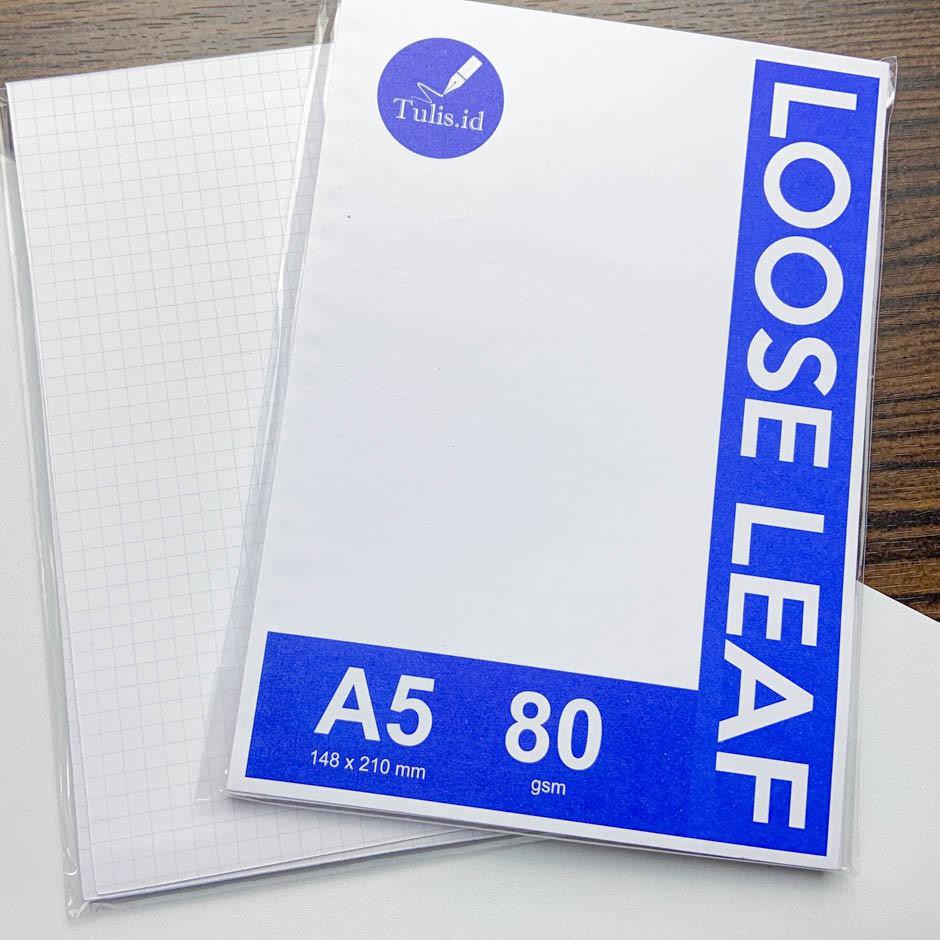 

PROMO 3.3 [Tulis.Id] Basic White Paper Loose Leaf A5 80 GSM Binder Paper Blank Ruled Dotted Grid