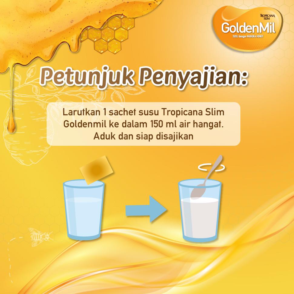 

Best Seller Tropicana Slim Goldenmil with Manuka Honey 180gr (6 sachet) - Bantu Lengkapi Nutrisi Lansia ..,,.,,.,