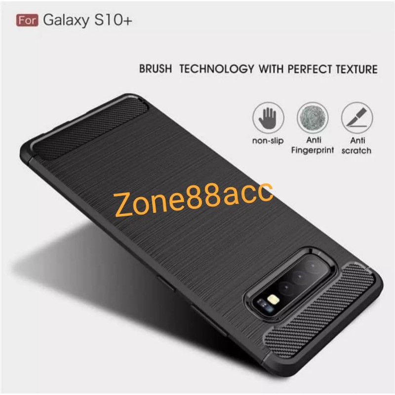 Silicon Case SAMSUNG S10 Plus Softcase iPAKY Carbon Casing Cover TPU