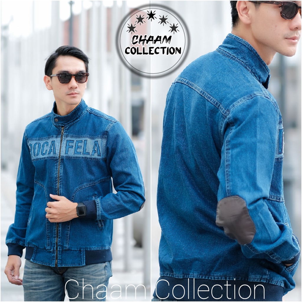 NEW 2021 Jaket Denim Shanghai Bertudung|Jaket Jeans Denim New Fashion Unisex-Rocadada Blue
