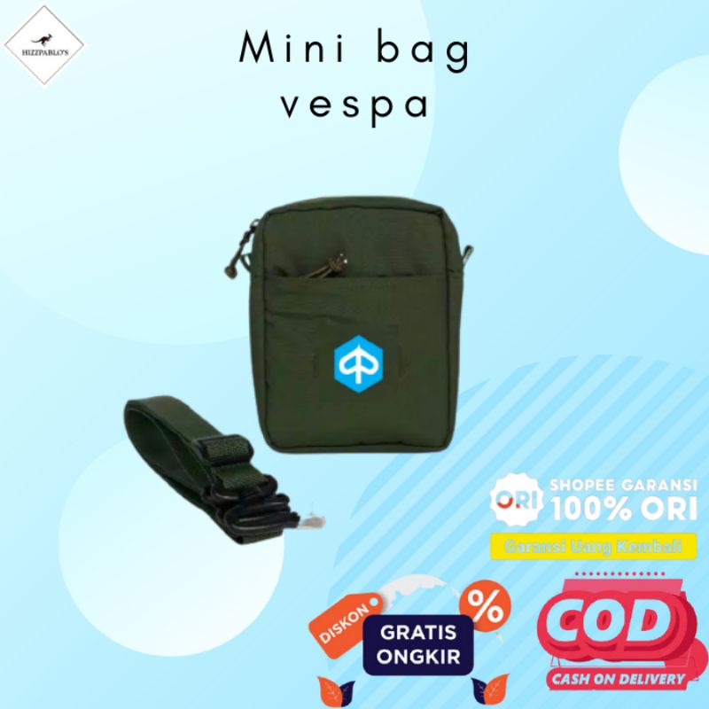 tas vespa logo chung tas Piaggio tas selempang pria vespa vespa super sprint tas pria waistbag pria