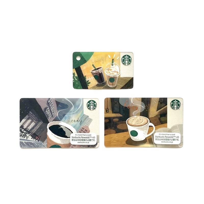 [1 Set 3 Kartu] Relax Enjoy Ready Starbucks Card Japan Mini 2018 Coffee