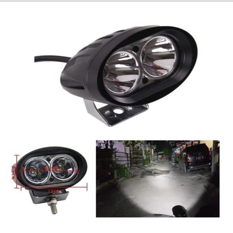 Lampu tembak sorot LED OWL 20 watt 3 mode worklight cree 2 mata putih