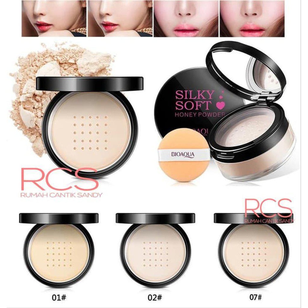 TERMURAH BIOAQUA SILKY SOFT HONEY POWDER Bedak Wajah Bioaqua Bedak
