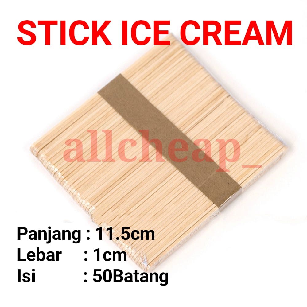 ISI 50pcs STIK GAGANG KAYU ES KRIM STICK ICE CREAM KAYU ES CRIM