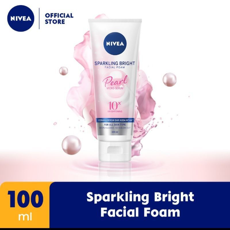 NIVEA Sparkling Bright Whitening Facial Foam 100ml/Pembersih Wajah