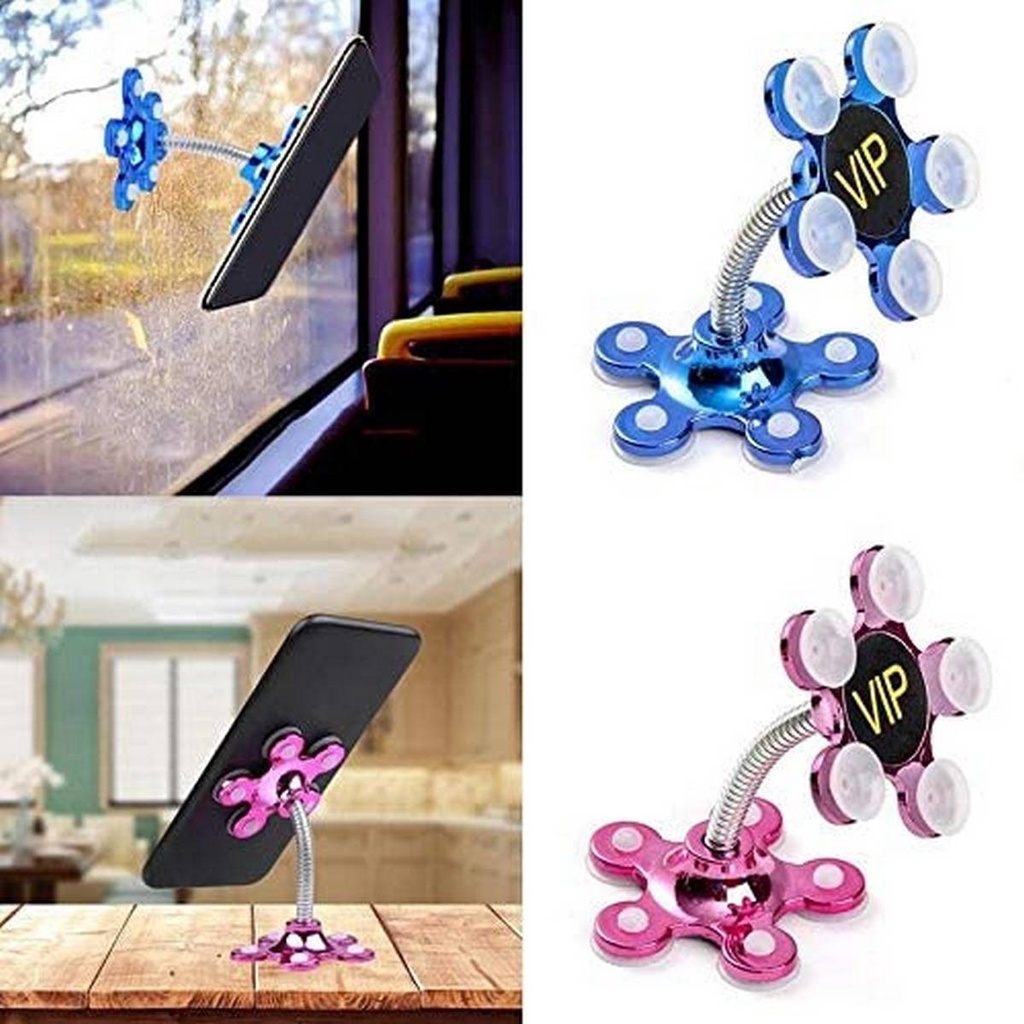 Gecko Car Holder Bunga Holder Gurita Besi Bentuk Bunga Holder HP Bentuk Bunga LUCU  - Flower Stand Phone Holder 360 Degree Stick RIng Flexible - Holder Hp Universal