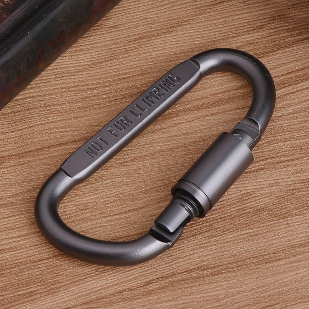 Rebuy Carabiner Bentuk D Alat Luar Ruangan Mendaki Kait Berkemah Bahan Aluminium Alloy Metal