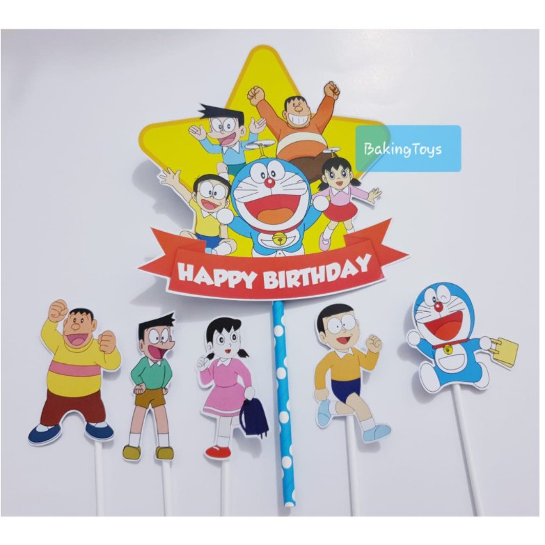 Doraemon Bintang Topper Cake Birthday / Hiasan Kue Ulang Tahun / Topper Kue Ultah