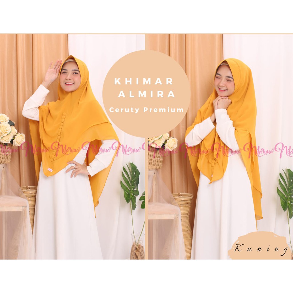 Nilaruna Hijab Instant Syari Khimar Almira Ceruty 2 Layer Premium