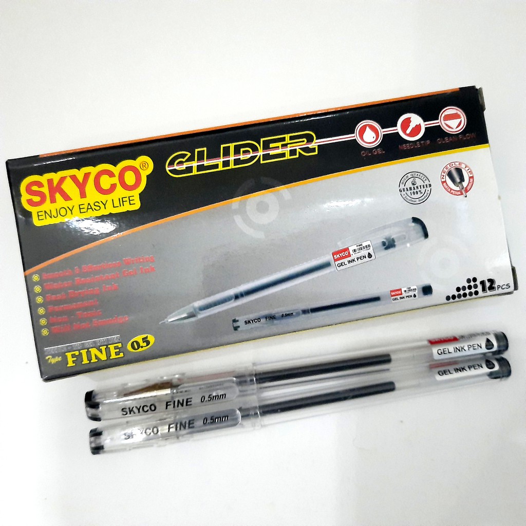 

BALLPOINT PEN SKYCO GLIDER FINE GEL INK (PER LUSIN)