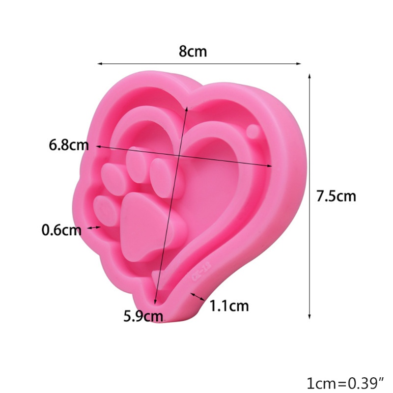 SIY  Crystal Epoxy Resin Mold Love Heart Bear Paw Keychain Casting Silicone Mould DIY Crafts Jewelry Pendant Making Tools