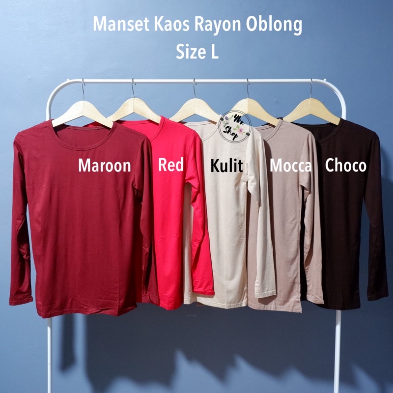 Manset Kaos Wanita bahan Rayon Oblong size L | LD 76cm - 81cm