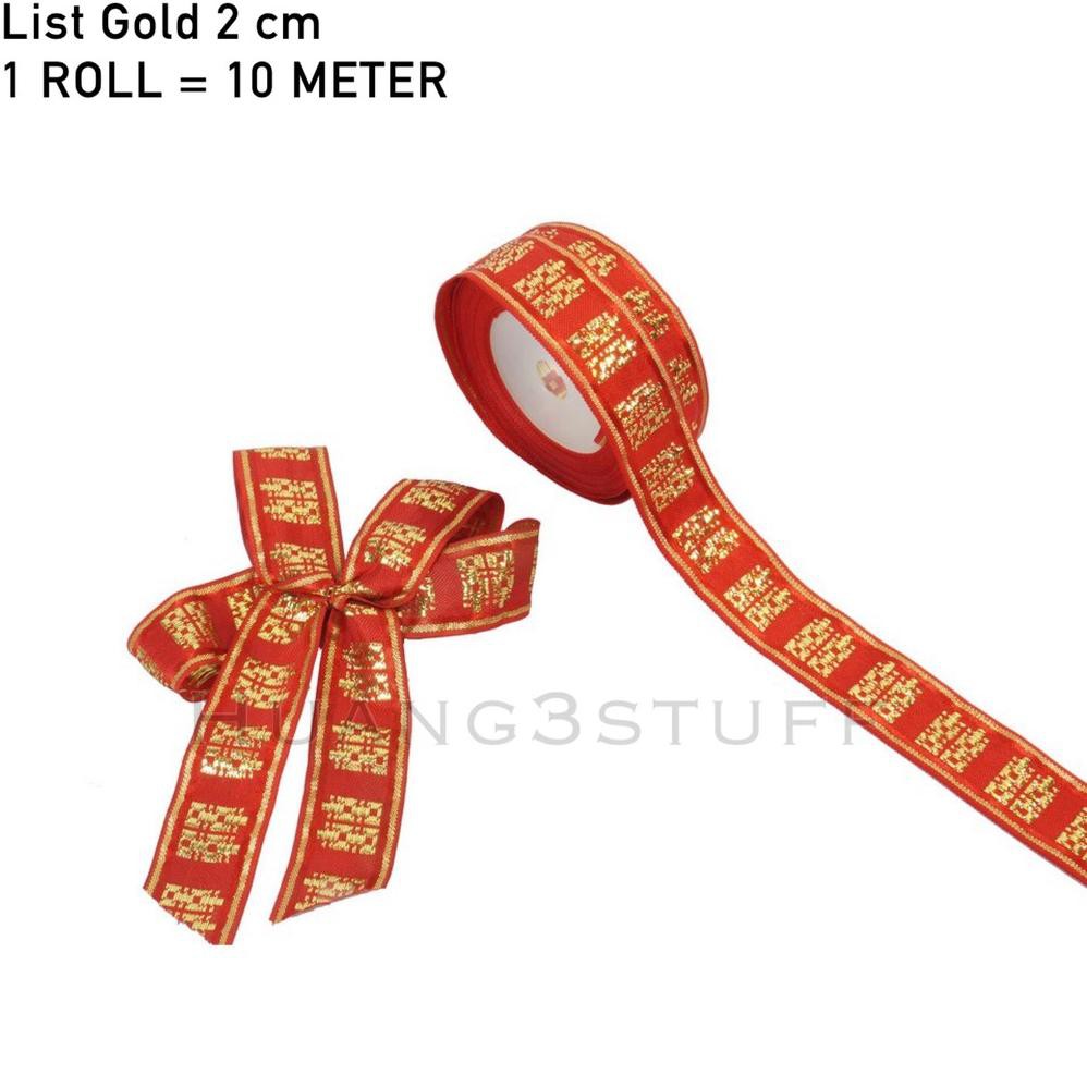 

Yj2Code Pita Merah Sangjit Pita Shuang Xi Pita Xuangxi 20 Meter Pita Kain ShuangXi Sangjit Pita Kece