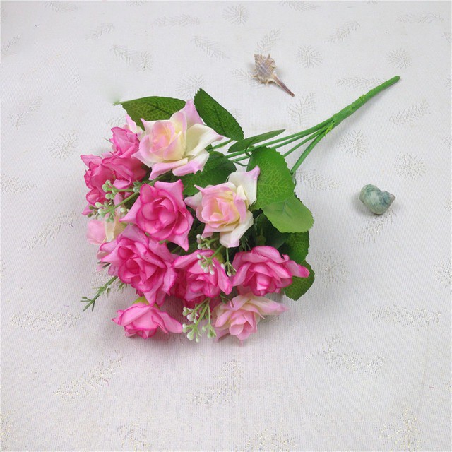 COD BUNGA MAWAR KOREA BUNGA TANGKAI PLASTIK BUNGA ARTIFISIAL BUNGA PAJANGAN BUNGA HIASAN BT9010-PINK