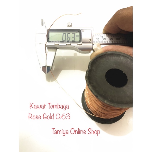 Kawat Email Tembaga Rose Gold 0.63 mm per Meter Kawat Jerman Artistic Kawat German