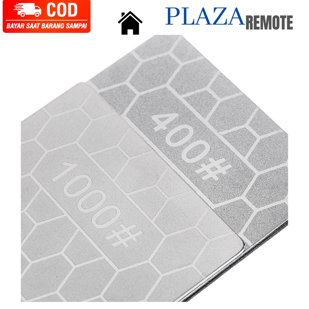 BATU PENGASAH PISAU DIAMOND SHARPENING PLATE GRID 400 # 600 # 1000 # 1200 #