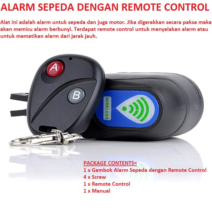 ALARM SEPEDA DENGAN REMOTE CONTROL-ALARM MOTOR-SAFETY