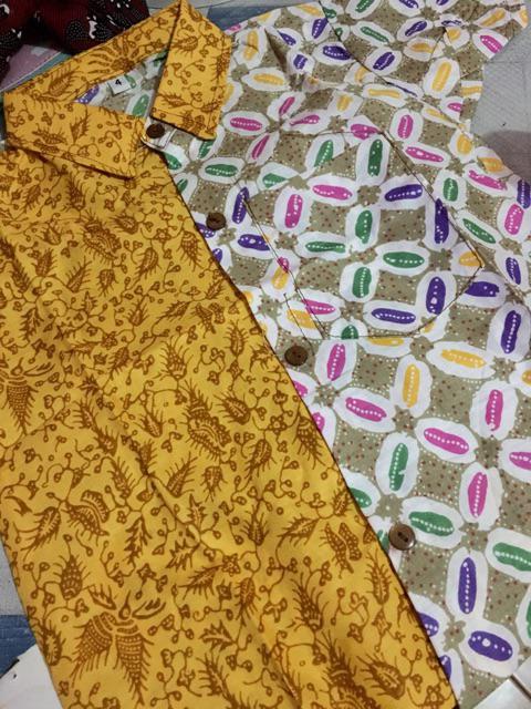 Seragam Batik Anak Kemeja Batik Hem Anak Pria  Motif Kawung