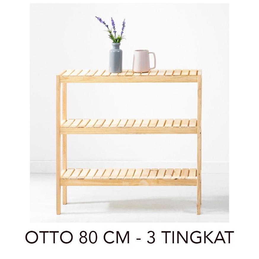 Up Space Otto Wooden Shelf 80 Cm / Rak Kayu / Rak Serbaguna / Rak Dapur / Rak Sepatu Kayu /Rak Taman