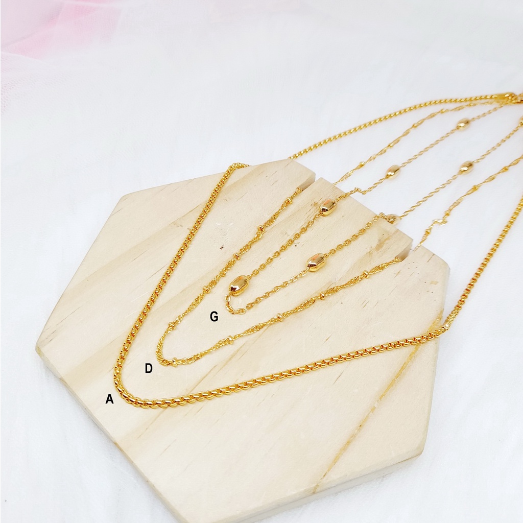 Kalung Xuping Premium Panjang 75 cm 45 50 Lapis Emas Rantai Tebu Ulir Itali Hijab - BC078