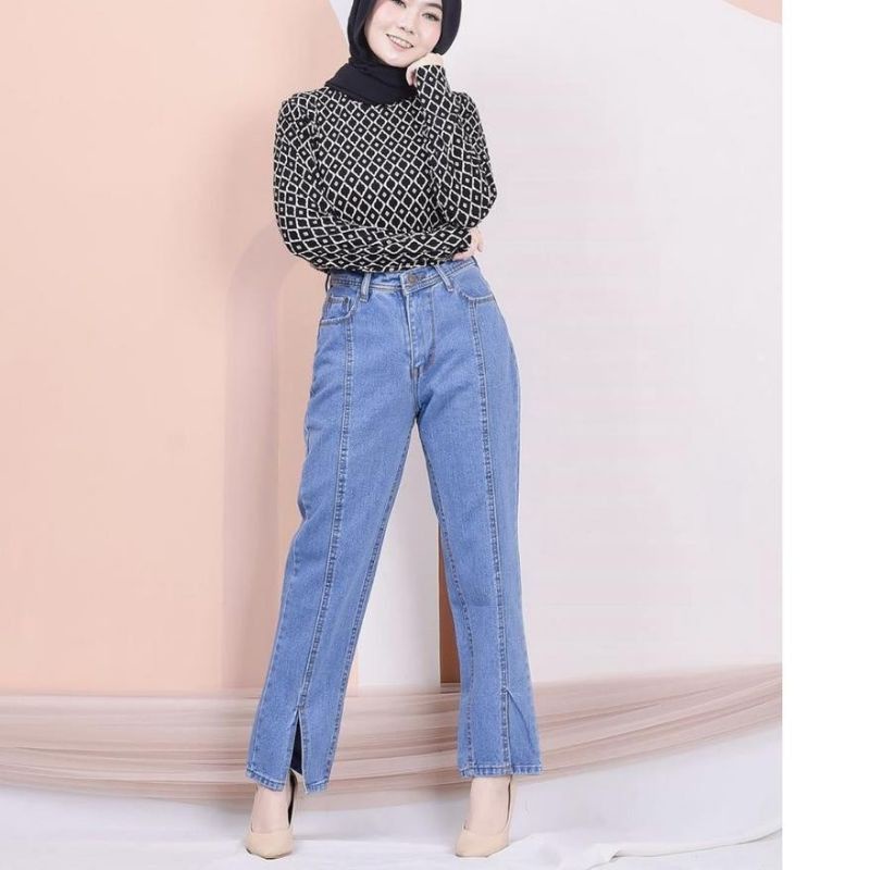 (COD) CELANA JEANS WANITA | JEANS PLAIN BOYFRIEND