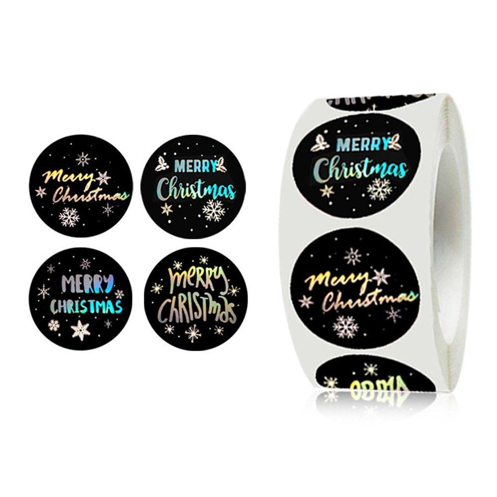 Solighter 500 Pcs Natal Stiker Baru Pernikahan Nikmat Baking Perhiasaan Festival Dekorasi Sealing Craft Merry Christmas