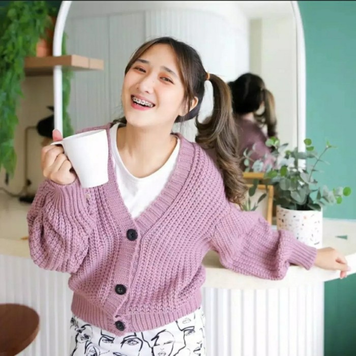 ARSY CARDY / CROP CARDY WANITA / Cardigan Crop / Cardy Rajut / Outer Wanita / Cardigan Rajut Wanita-NILA