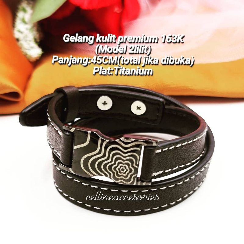 Gelang kulit Premium Titanium/gelang Titanium kulit