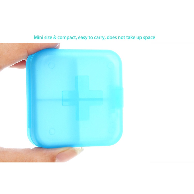 1pcs Creative Cross Four Grid Small Pill Box Thicken Portable Health Care Pill Box Storage Box