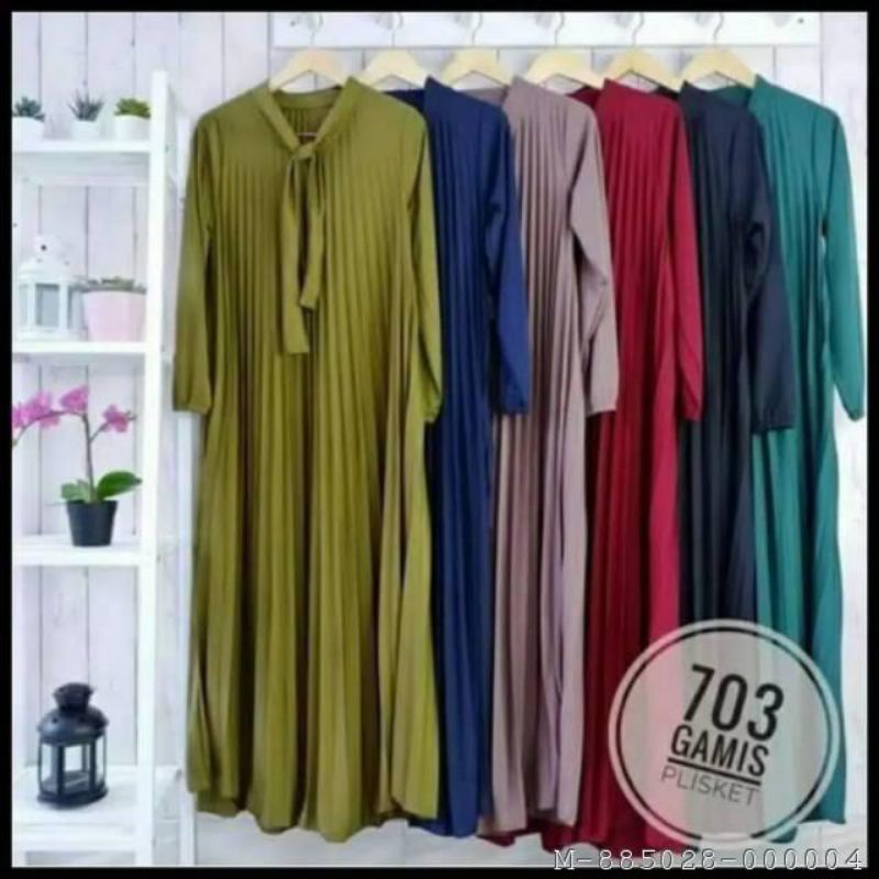 GAMIS PLISKET/DRESS MUSLIM WANITA/DRESS PLISKET/FASHION MUSLIM