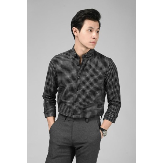 Grid Shirt Black Heymale. Kemeja Grid Male.id