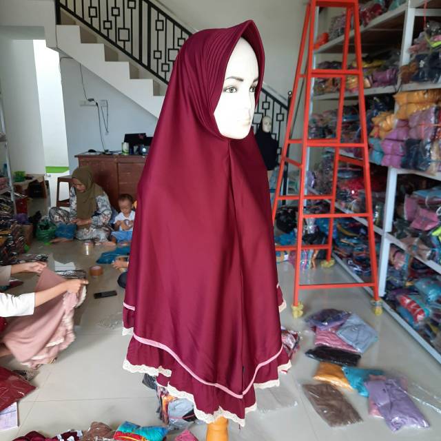 TERLARIS...!!! JILBAB INSTAN JUMBO ARAFAH RENDA-7