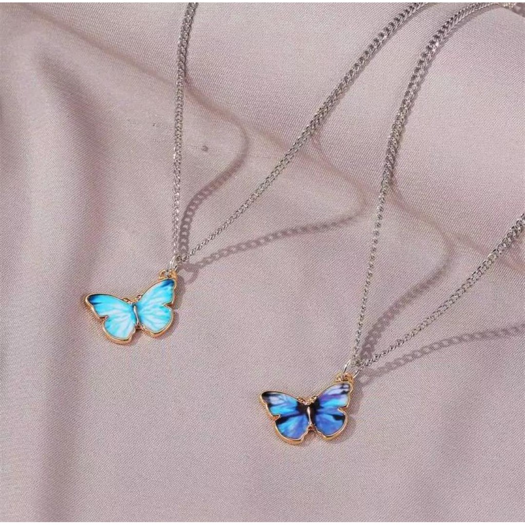 Butterfly Necklace - Aksesoris Kalung Motif Kupu - Kupu Elegan