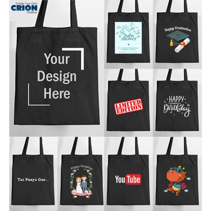 Totebag Drill Printing - Bisa Custom Design - Souvenir - By Crion