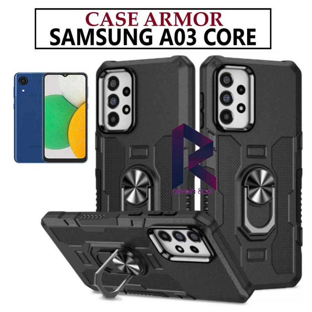 Case Armor SAMSUNG A03 CORE Iring Cincin Magnetic Kesing Hp Protect kamera Premium Hard Case Standing Robot Pelindung Kamera