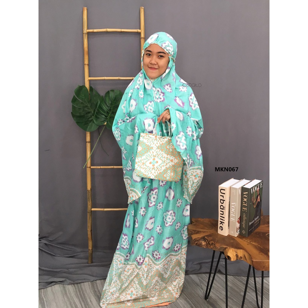 Ezpata Mukena Bali Dewasa Putusan Bahan Rayon Adem dan Halus Motif Bunga Tie-dye Ukuran Standard Termurah Free Tas Mukena Cantik