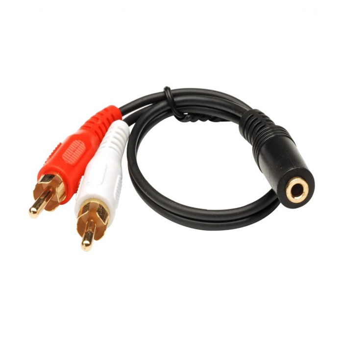 Jual Kabel Audio Rca Male To Mm Female Gold Plate Konektor Cable Audio Aux Sambungan Jack