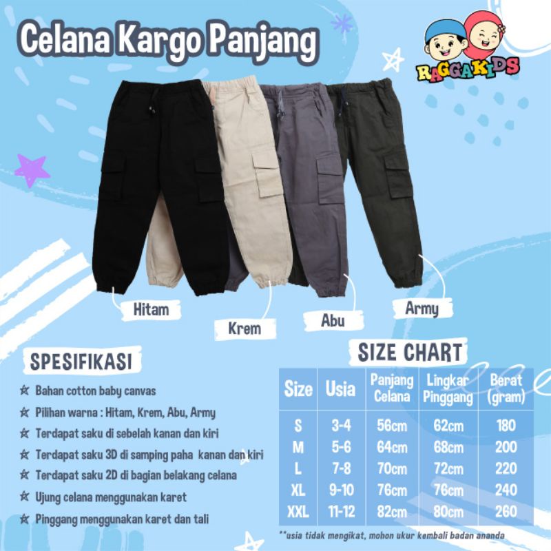 Celana panjang cargo anak Raggakids